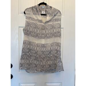 Cabi Style 3091 Scrollwork Sleeveless Tunic Blouse L